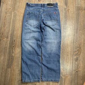 Southpole Mens Loose Denim Jeans Medium Wash Wide Leg Y2K Streetwear Size 34x30